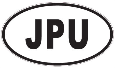 JPU - 3 Letter Initials Oval Sticker