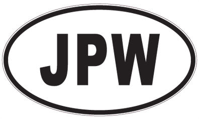 JPW - 3 Letter Initials Oval Sticker