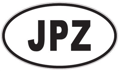 JPZ - 3 Letter Initials Oval Sticker