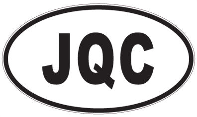 JQC - 3 Letter Initials Oval Sticker