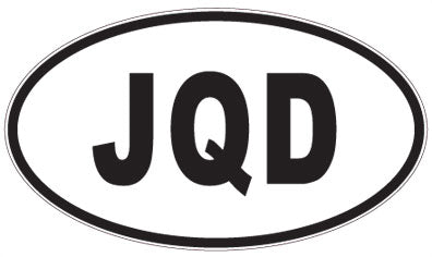 JQD - 3 Letter Initials Oval Sticker