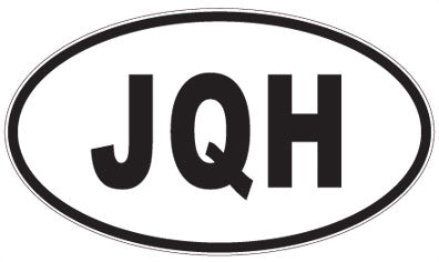 JQH - 3 Letter Initials Oval Sticker