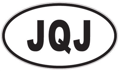 JQJ - 3 Letter Initials Oval Sticker