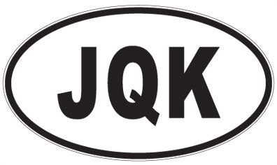 JQK - 3 Letter Initials Oval Magnet