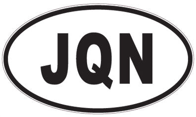 JQN - 3 Letter Initials Oval Magnet