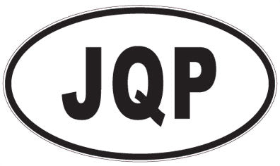 JQP - 3 Letter Initials Oval Sticker