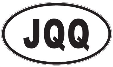 JQQ - 3 Letter Initials Oval Sticker