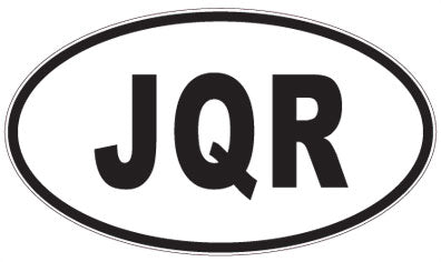 JQR - 3 Letter Initials Oval Sticker