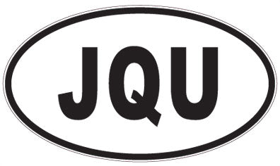 JQU - 3 Letter Initials Oval Sticker