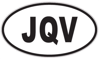 JQV - 3 Letter Initials Oval Magnet