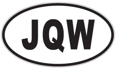 JQW - 3 Letter Initials Oval Magnet