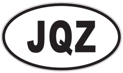 JQZ - 3 Letter Initials Oval Magnet