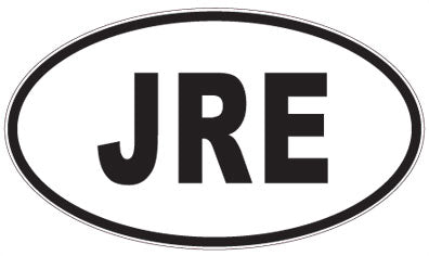 JRE - 3 Letter Initials Oval Sticker