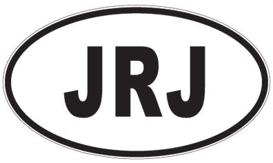 JRJ - 3 Letter Initials Oval Sticker