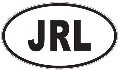 JRL - 3 Letter Initials Oval Sticker