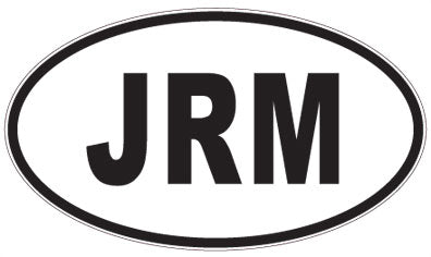 JRM - 3 Letter Initials Oval Sticker
