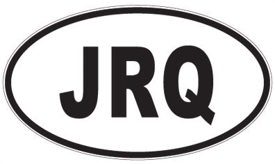 JRQ - 3 Letter Initials Oval Sticker