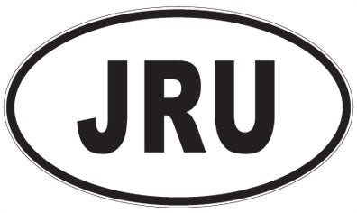 JRU - 3 Letter Initials Oval Sticker