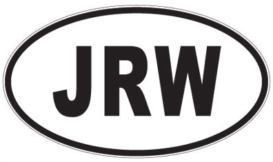 JRW - 3 Letter Initials Oval Sticker