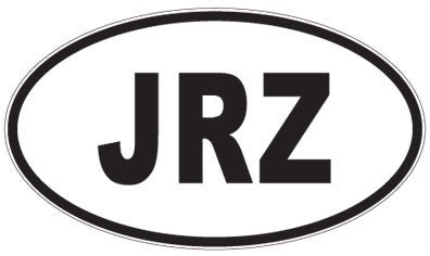 JRZ - 3 Letter Initials Oval Sticker