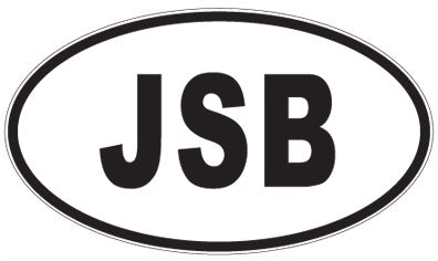JSB - 3 Letter Initials Oval Magnet