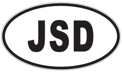 JSD - 3 Letter Initials Oval Magnet