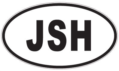 JSH - 3 Letter Initials Oval Sticker