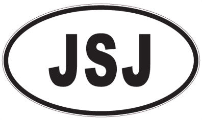 JSJ - 3 Letter Initials Oval Magnet