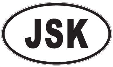 JSK - 3 Letter Initials Oval Sticker