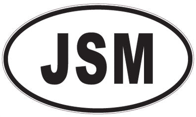 JSM - 3 Letter Initials Oval Magnet