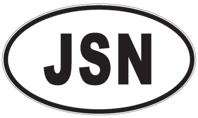 JSN - 3 Letter Initials Oval Sticker