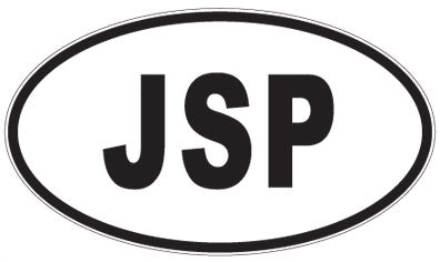 JSP - 3 Letter Initials Oval Sticker