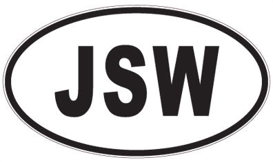 JSW - 3 Letter Initials Oval Magnet