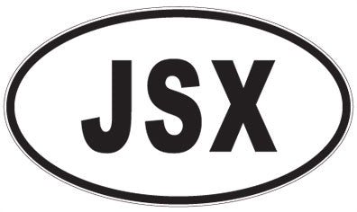JSX - 3 Letter Initials Oval Sticker