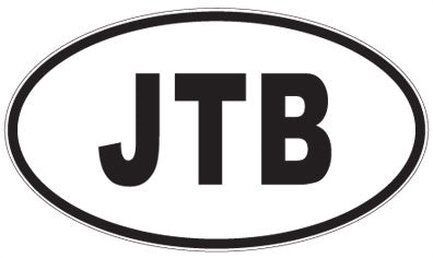 JTB - 3 Letter Initials Oval Sticker