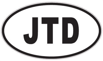 JTD - 3 Letter Initials Oval Magnet