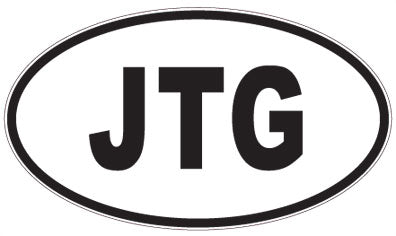 JTG - 3 Letter Initials Oval Sticker