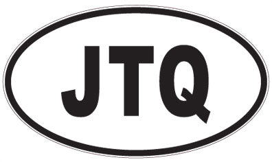 JTQ - 3 Letter Initials Oval Magnet