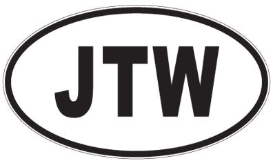 JTW - 3 Letter Initials Oval Sticker