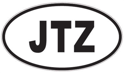 JTZ - 3 Letter Initials Oval Sticker