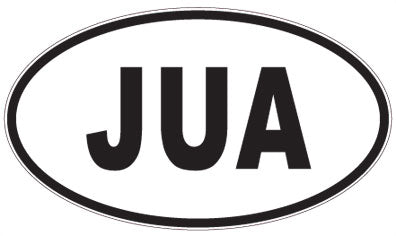 JUA - 3 Letter Initials Oval Sticker