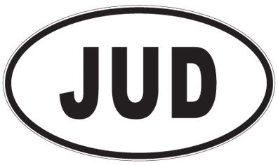JUD - 3 Letter Initials Oval Magnet