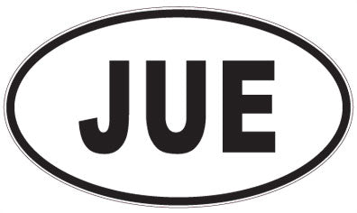 JUE - 3 Letter Initials Oval Magnet