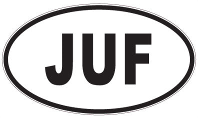 JUF - 3 Letter Initials Oval Sticker