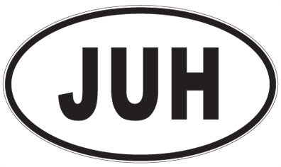 JUH - 3 Letter Initials Oval Magnet