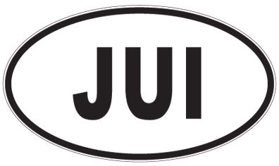 JUI - 3 Letter Initials Oval Sticker