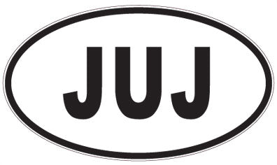 JUJ - 3 Letter Initials Oval Magnet