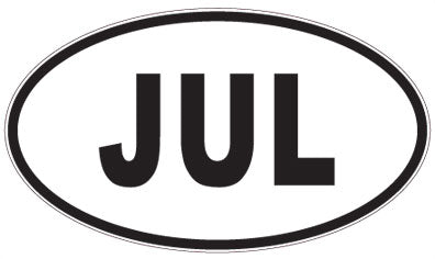 JUL - 3 Letter Initials Oval Magnet