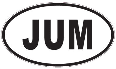 JUM - 3 Letter Initials Oval Sticker