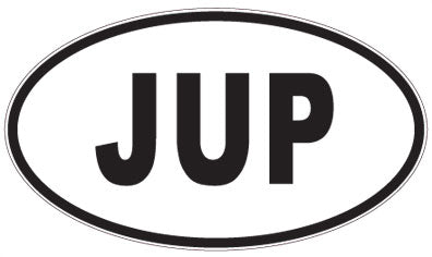 JUP - 3 Letter Initials Oval Sticker